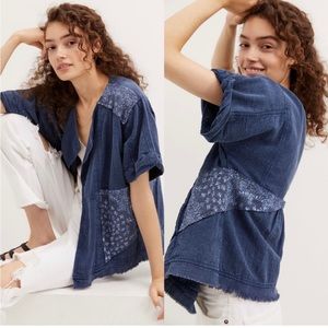 ✨ Anthropologie Denim Kimono Jacket Sz S